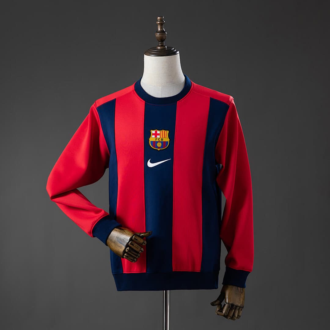 Hoodie Barcelona Sweatshirt Red Blue - Vista 1